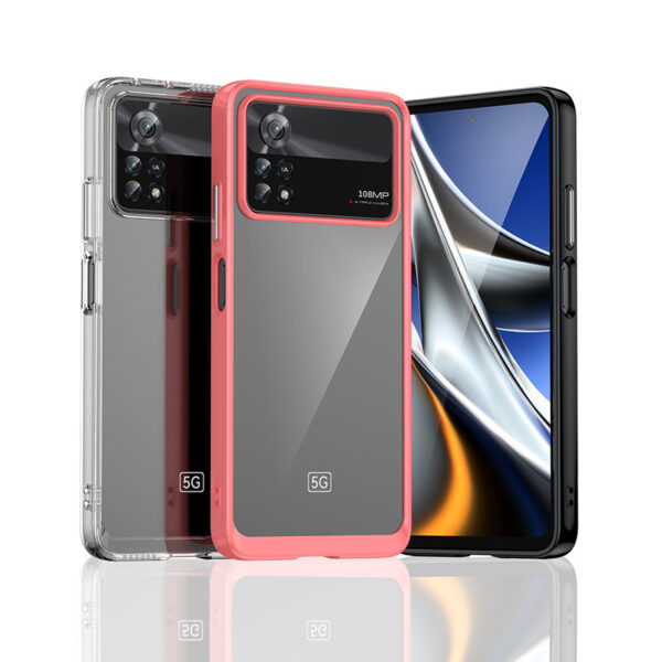Skaidrus dėklas Outer Space Case telefonui XIAOMI POCO X4 PRO 5G su juodu rėmeliu