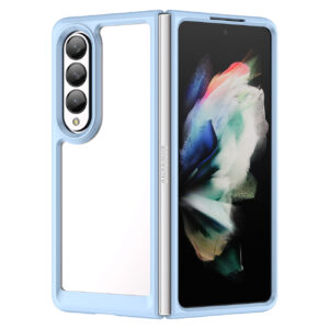 Skaidrus dėklas Outer Space Case telefonui SAMSUNG GALAXY Z FOLD 3 su mėlynu rėmeliu
