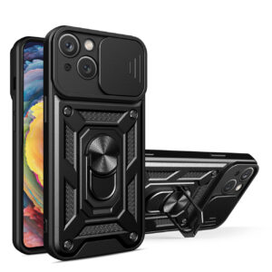 Juodas dėklas Hybrid Armor Camshield telefonui APPLE IPHONE 14