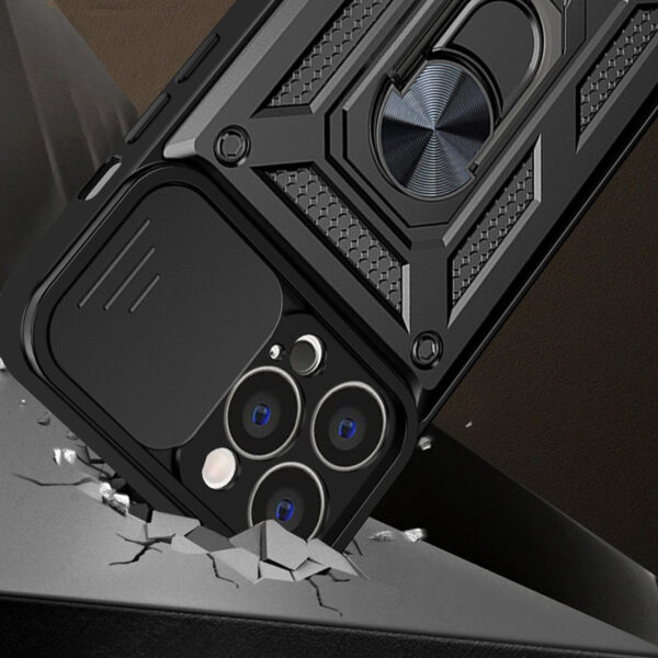 Juodas dėklas Hybrid Armor Camshield telefonui APPLE IPHONE 14