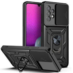 Juodas dėklas Hybrid Armor Camshield telefonui SAMSUNG GALAXY A53 5G