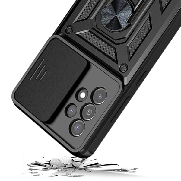 Juodas dėklas Hybrid Armor Camshield telefonui SAMSUNG GALAXY A53 5G