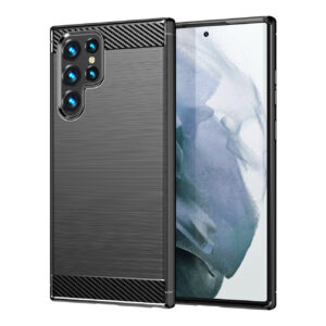 Juodas dėklas Carbon Case telefonui SAMSUNG GALAXY S23 ULTRA