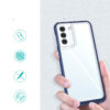 Skaidrus dėklas Clear 3in1 telefonui SAMSUNG GALAXY S23 su mėlynu rėmeliu