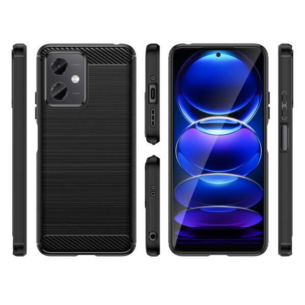 Juodas dėklas Carbon Case telefonui XIAOMI POCO X5 5G / REDMI NOTE 12 5G