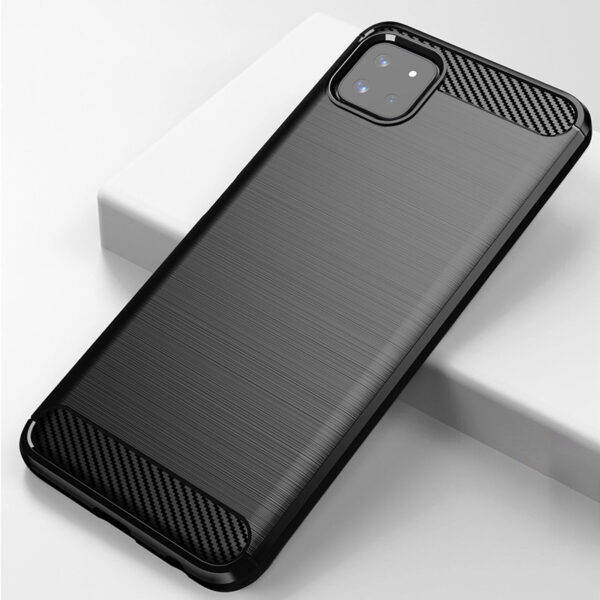 Juodas dėklas Carbon Case telefonui Samsung Galaxy A22 5G