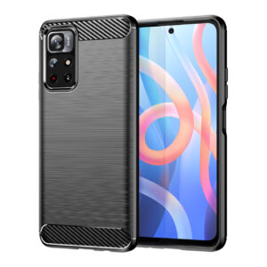 Juodas dėklas Carbon Case telefonui XIAOMI REDMI NOTE 11
