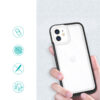 Skaidrus dėklas Clear 3in1 telefonui APPLE IPHONE 12 su juodu rėmeliu