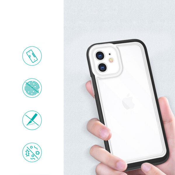 Skaidrus dėklas Clear 3in1 telefonui APPLE IPHONE 12 su juodu rėmeliu