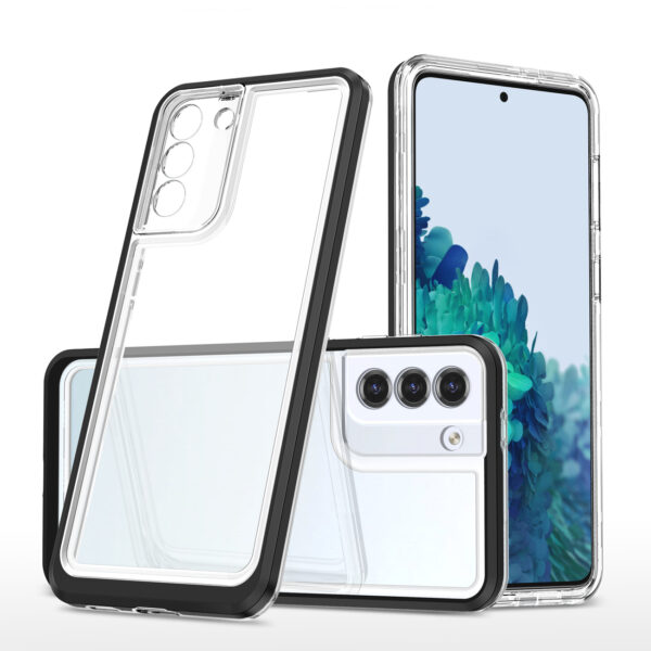 Skaidrus dėklas Clear 3in1 telefonui SAMSUNG GALAXY S22 su juodu rėmeliu