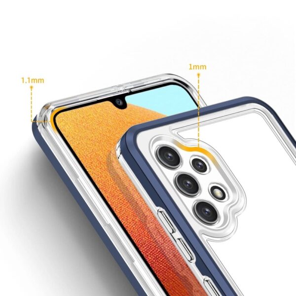 Samsung Galaxy A32 4G telefono dėklas Clear 3in1, su mėlynu rėmeliu