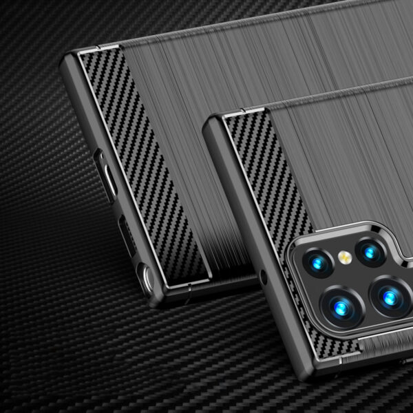 Juodas dėklas Carbon Case telefonui SAMSUNG GALAXY S23 ULTRA