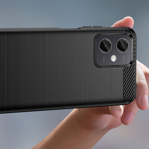 Juodas dėklas Carbon Case telefonui XIAOMI POCO X5 5G / REDMI NOTE 12 5G
