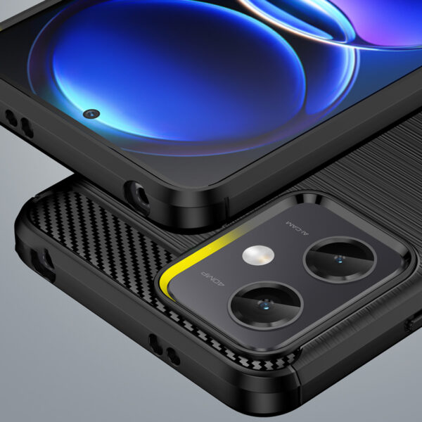 Juodas dėklas Carbon Case telefonui XIAOMI POCO X5 5G / REDMI NOTE 12 5G