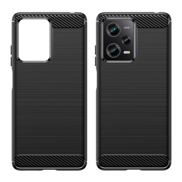 Juodas dėklas Carbon Case telefonui XIAOMI POCO X5 5G / REDMI NOTE 12 5G