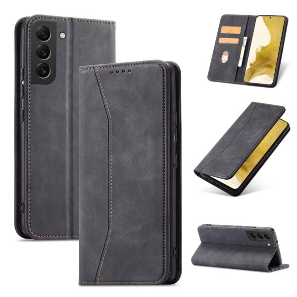 Juodas dėklas-knygutė Magnet Fancy Case telefonui SAMSUNG GALAXY S23 PLUS