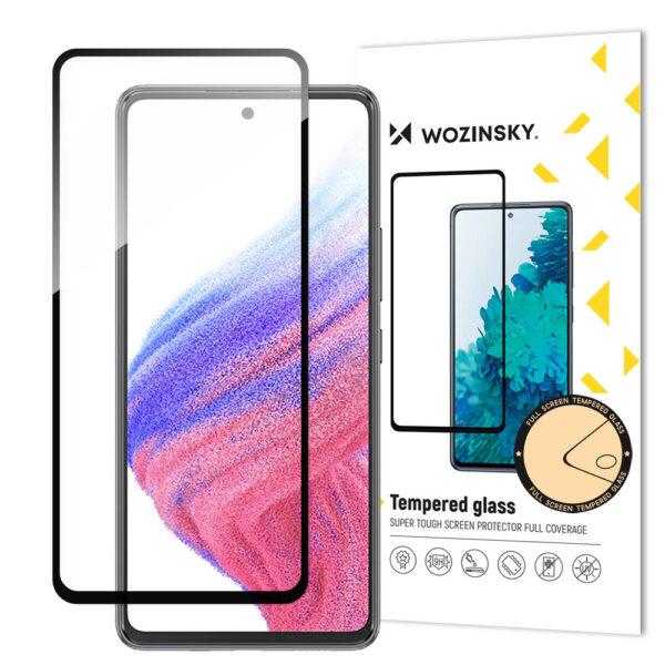Grūdinto stiklo ekrano apsauga telefonui SAMSUNG GALAXY A54 5G su juodu rėmeliu