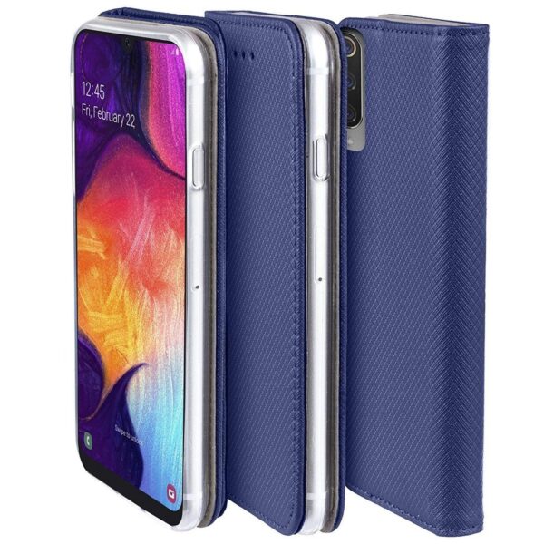 Mėlynas dėklas-knygutė Flip Magnet telefonui APPLE IPHONE 13 PRO