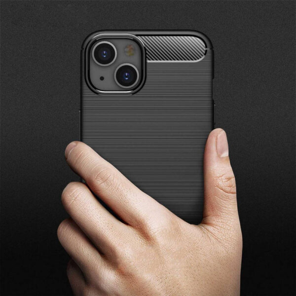 Juodas dėklas Nexeri Carbon Armored telefonui APPLE IPHONE 14 PLUS