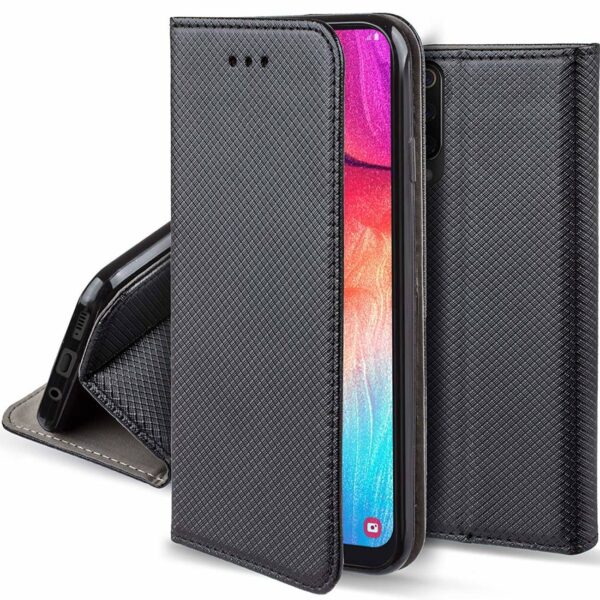 Juodas dėklas-knygutė Flip Magnet telefonui SAMSUNG GALAXY A14 5G