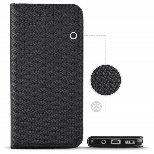 Juodas dėklas-knygutė Flip Magnet telefonui SAMSUNG GALAXY A14 5G