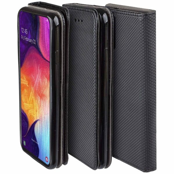Juodas dėklas-knygutė Flip Magnet telefonui SAMSUNG GALAXY A14 5G