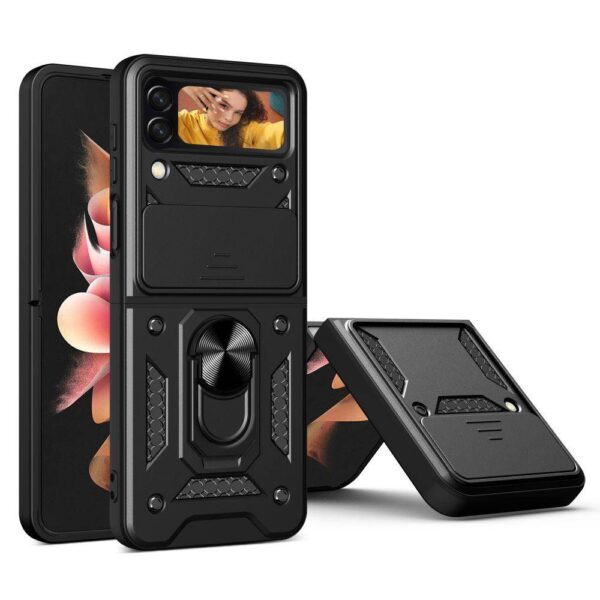 Juodas dėklas Tech-Protect Camshield Pro telefonui SAMSUNG GALAXY Z FLIP 4