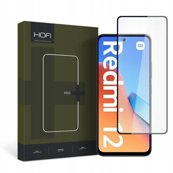 Grūdinto stiklo ekrano apsauga HOFI Glass Pro+ telefonui XIAOMI REDMI 12 su juodu rėmeliu