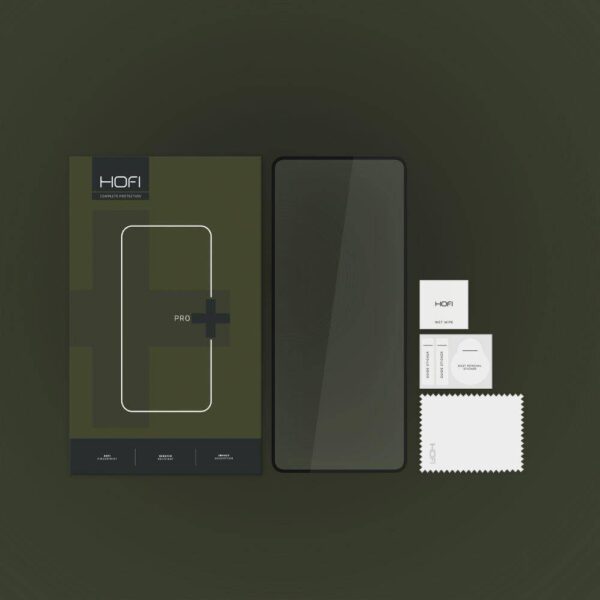 Grūdinto stiklo ekrano apsauga HOFI Glass Pro+ telefonui XIAOMI REDMI 12 su juodu rėmeliu