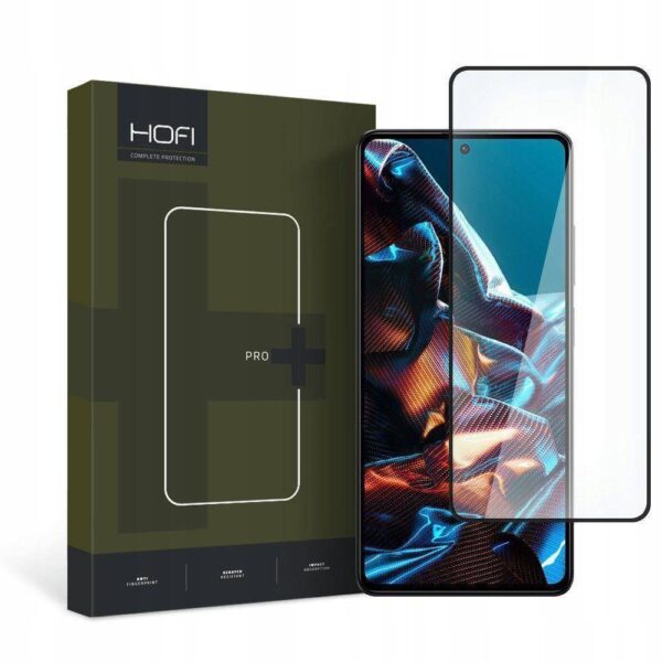 Grūdinto stiklo ekrano apsauga telefonui XIAOMI REDMI NOTE 12 PRO 5G / POCO X5 PRO 5G su juodu rėmeliu
