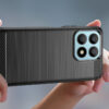 Juodas dėklas Carbon Case telefonui HONOR X8a