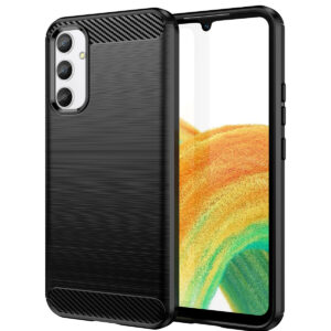 Juodas dėklas Carbon Case telefonui SAMSUNG GALAXY A34 5G