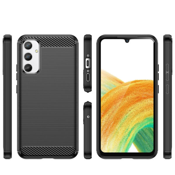Juodas dėklas Carbon Case telefonui SAMSUNG GALAXY A34 5G