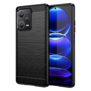 Juodas dėklas Carbon Case telefonui XIAOMI REDMI NOTE 12 PRO PLUS