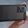 Juodas dėklas Carbon Case telefonui XIAOMI REDMI NOTE 12 PRO PLUS