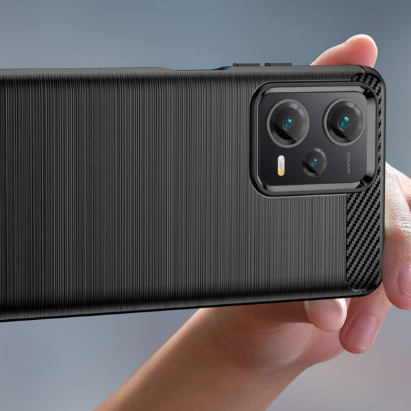 Juodas dėklas Carbon Case telefonui XIAOMI REDMI NOTE 12 PRO PLUS