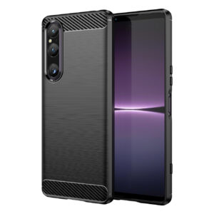 Juodas dėklas Carbon Case telefonui SONY XPERIA 1 V