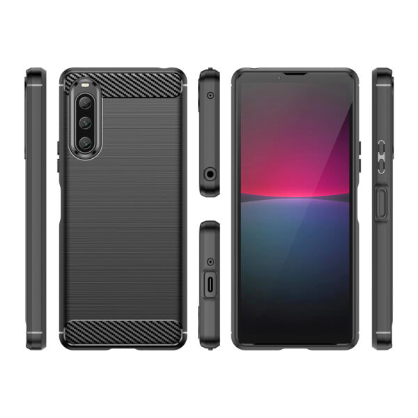 Juodas dėklas Carbon Case telefonui SONY XPERIA 10 V