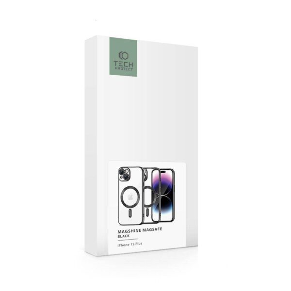 Juodas dėklas Tech-Protect MagShine telefonui APPLE IPHONE 15 PLUS