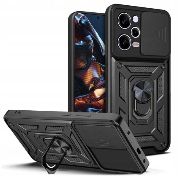 Juodas dėklas Tech-Protect Camshield Pro telefonui XIAOMI REDMI NOTE 12 PRO 5G / POCO X5 PRO 5G