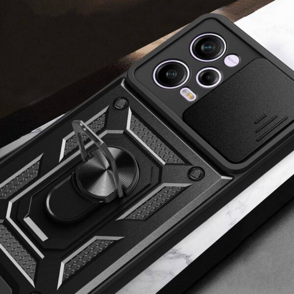 Juodas dėklas Tech-Protect Camshield Pro telefonui XIAOMI REDMI NOTE 12 PRO 5G / POCO X5 PRO 5G