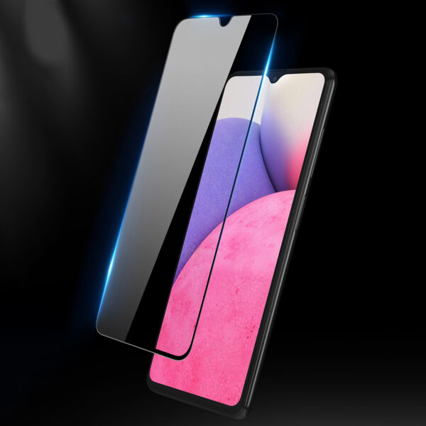 Grūdinto stiklo ekrano apsauga telefonui SAMSUNG GALAXY A33 5G su juodu rėmeliu
