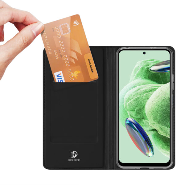 Juodas dėklas-knygutė Dux Ducis Skin Pro Case telefonui XIAOMI REDMI NOTE 12 5G / POCO X5 5G