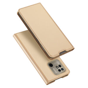 Aukso spalvos dėklas-knygutė Dux Ducis Skin Pro Flip telefonui XIAOMI REDMI 10C