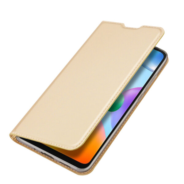 Aukso spalvos dėklas-knygutė Dux Ducis Skin Pro Flip telefonui XIAOMI REDMI 10C