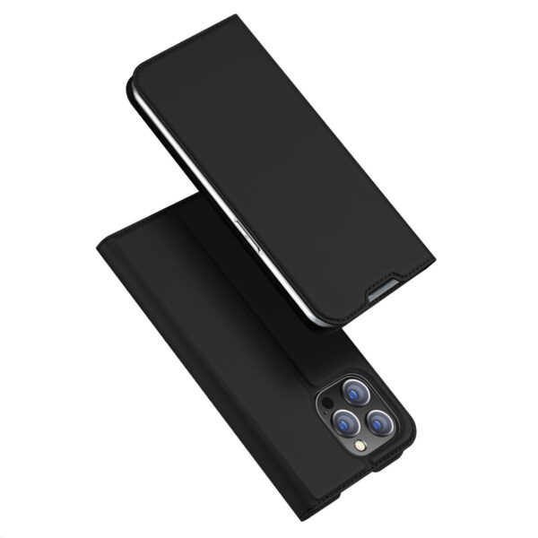 Juodas dėklas-knygutė Dux Ducis Skin Pro Holster telefonui APPLE IPHONE 14 PRO