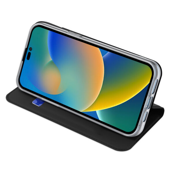 Juodas dėklas-knygutė Dux Ducis Skin Pro Holster telefonui APPLE IPHONE 14 PRO