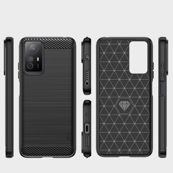 Juodas dėklas Nexeri Carbon telefonui XIAOMI REDMI NOTE 12S