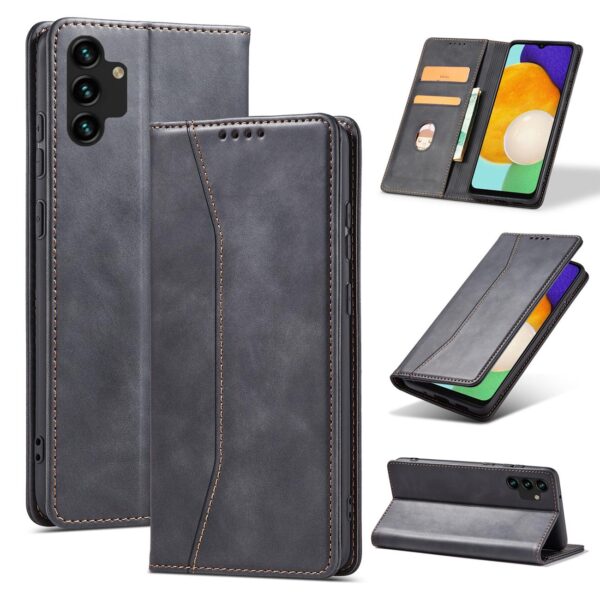 Juodas dėklas-knygutė Magnet Fancy Case telefonui SAMSUNG GALAXY A13 5G
