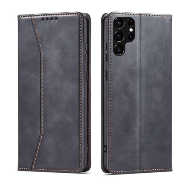 Juodas dėklas-knygutė Magnet Fancy Case telefonui SAMSUNG GALAXY S22 ULTRA